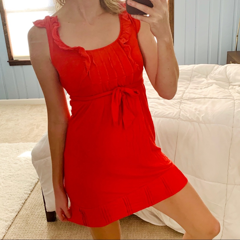 Women’s Small Red/Auburn Frilly Dress